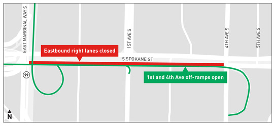 SSV EB Right Lanes w/ 1st & 4th