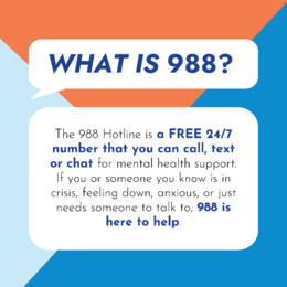 Information about accessing #ReachOut confidential mental health services by calling or texting 988