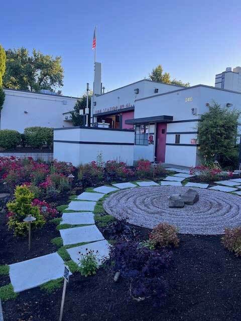 Fire Station 41 with new gardening