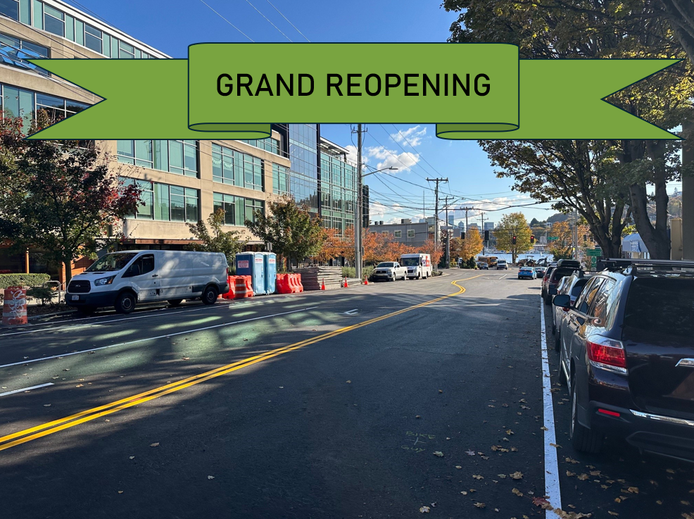 Stone Way N, open to vehicle, bike, and pedestrian traffic