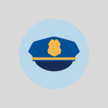 Graphic of a police officer's cap