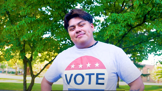 First-time voter Oscar Perez