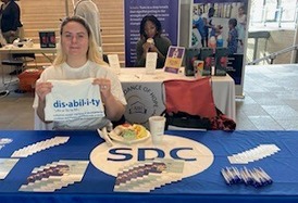 A commissioner tabling at a Seattle Disability Commission event.