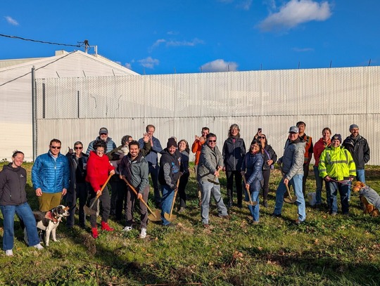 SDOT leadership, community members, and project supporters celebrate the start of construction on November 22, 2024.