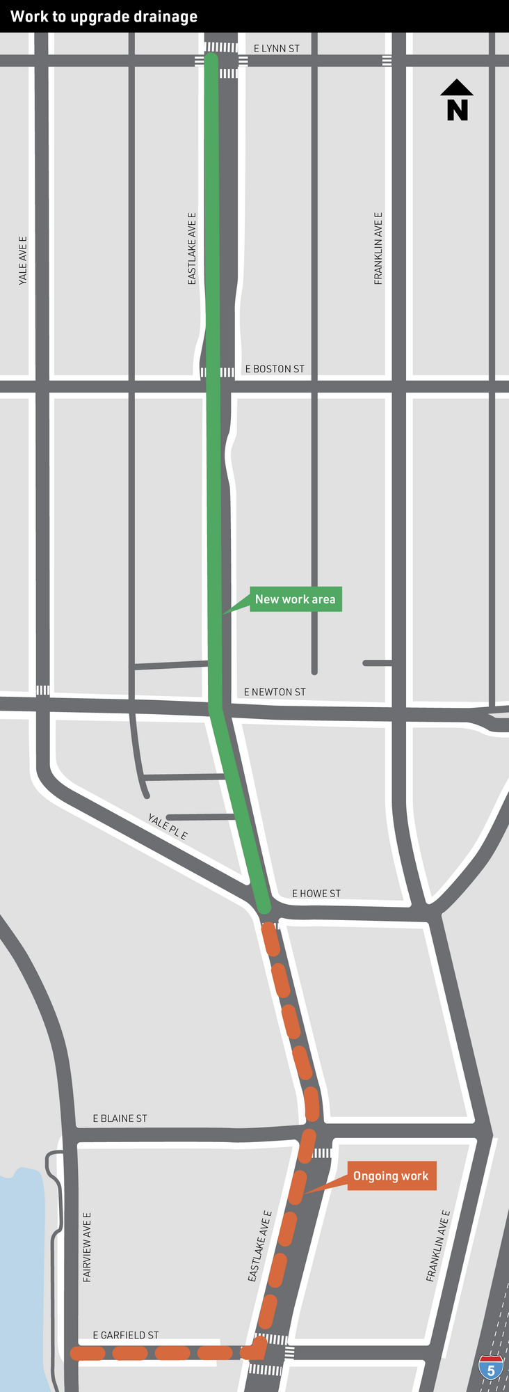 Stormwater work will be advancing north to E Lynn St.