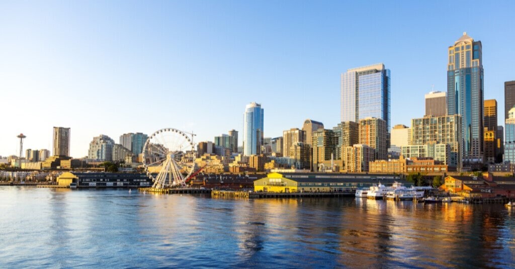 Golden Hour Seattle Skyline