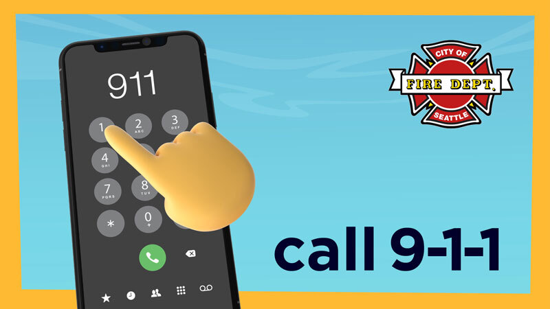 Graphic informing people to call 9-1-1 for emergencies