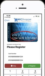 Image of the WIC Shopper application open on a cell phone
