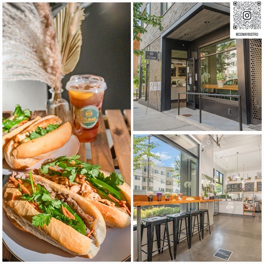 Sandwich from Co May Bistro. Inside and outside of Co May Bistro.