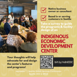 graphic titled Indigenous Economic Development Center with survey details
