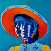 Painting of a woman with three faces