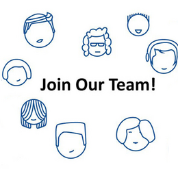 Illustrated outlines of faces with text that reads: "Join Our Team!"