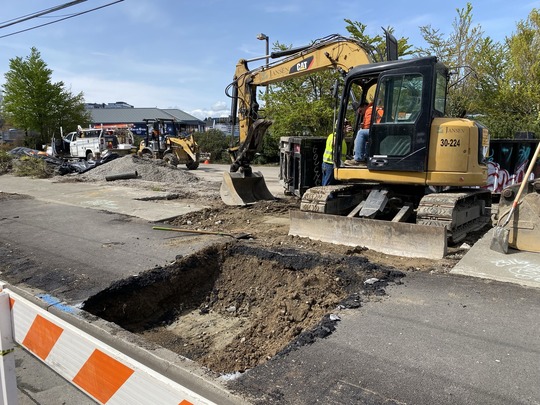 Crews open sections of the road on Fairview Ave N.  
