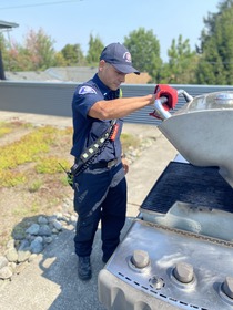 firefighter grilling