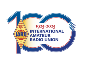 graphic of the number 100 with and inside the zeroes are the words 1925-2025 International Amateur Radion Union