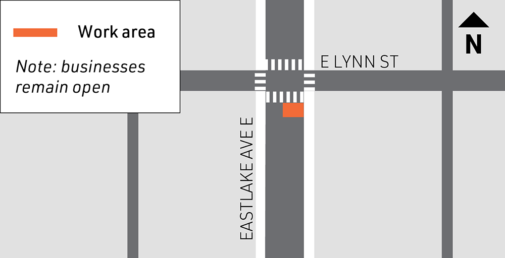 Map of closure near E Lynn St. 