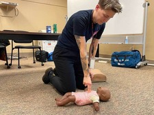 Instructor performing CPR