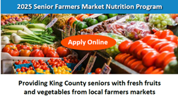 Photo of fresh fruits and vegetables on display for 2025 Senior Famers Market Nutrition Program - Apply Online