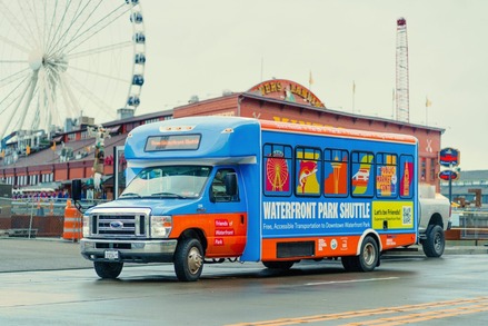 Free Waterfront Shuttles transporting visitors to Seattle's Waterfront
