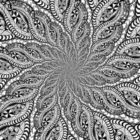 black and white digital abstract pattern