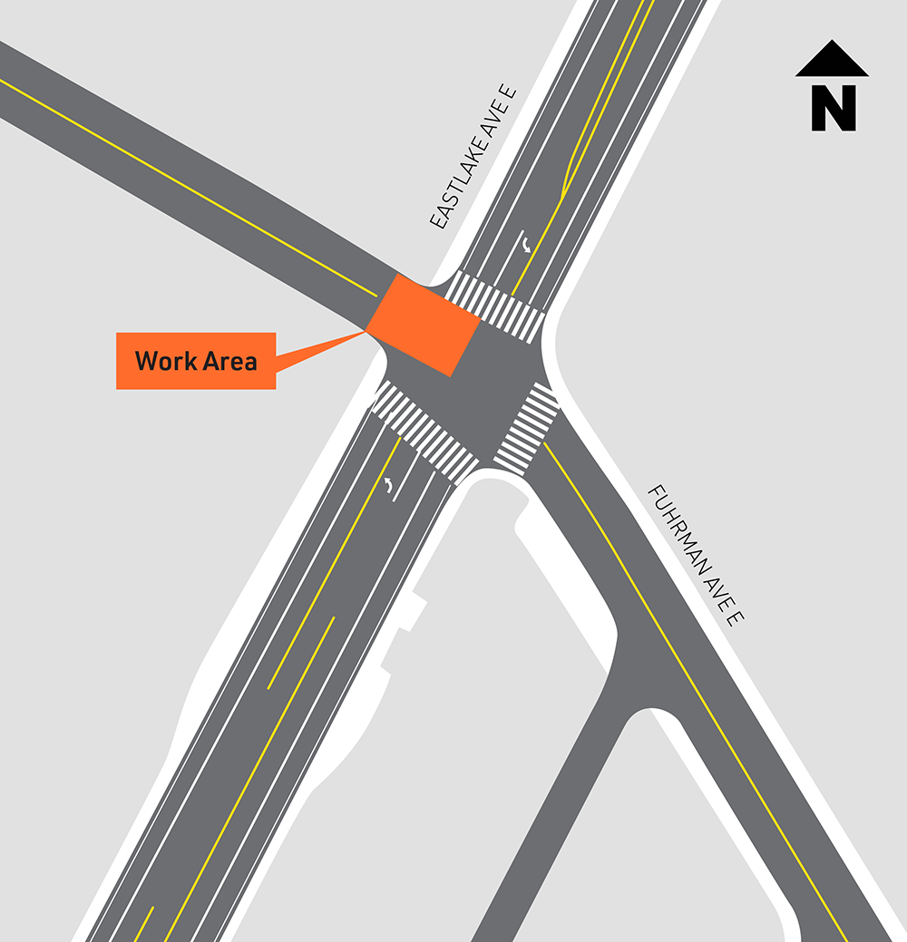 Road closure at Fuhrman Ave E and Eastlake Ave E