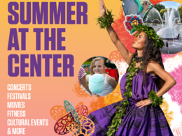 graphic showing people enjoying summer activities at seattle center