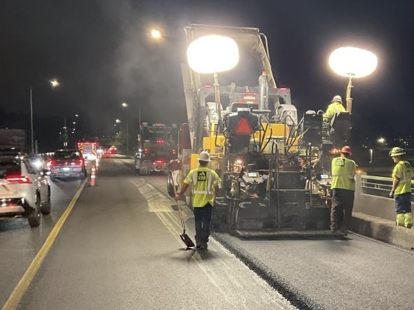 Image Showing Overnight Paving Work
