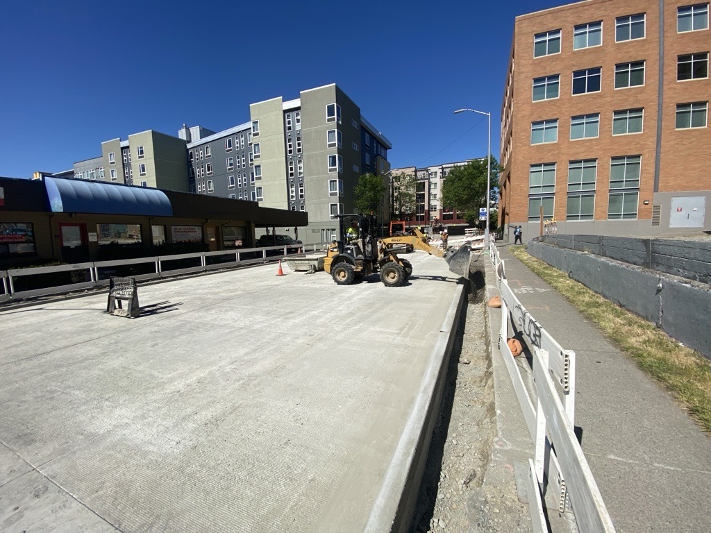 New concrete on NE 43rd St in the University District.