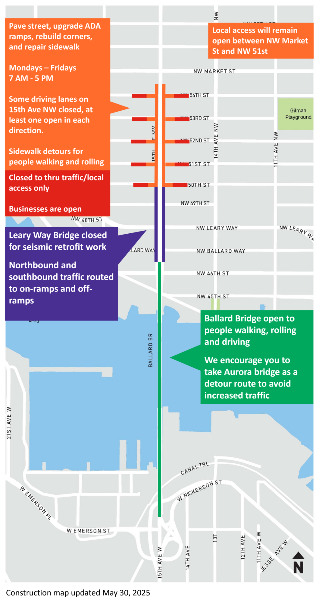 15th Ave WNW Construction updated May 30, 2025