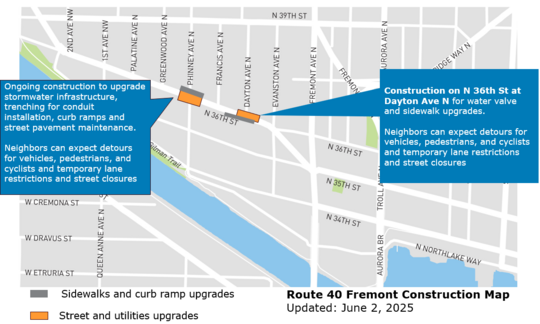 Route 40 Fremont Construction Map