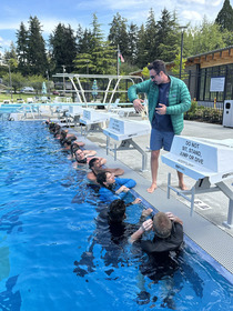 Rescue swimmers in training