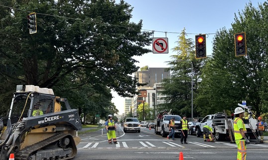 Image showing construction crews working on Denny Way