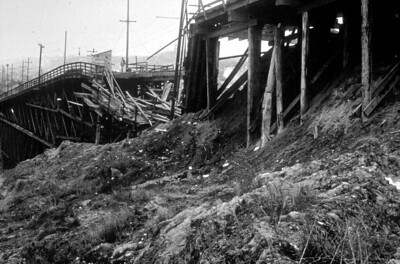 Bridge completely collapsed in one section.
