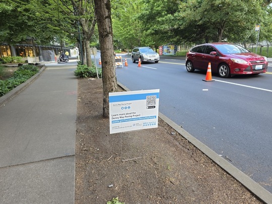 Image showing newly-paved road surface on Denny Way 