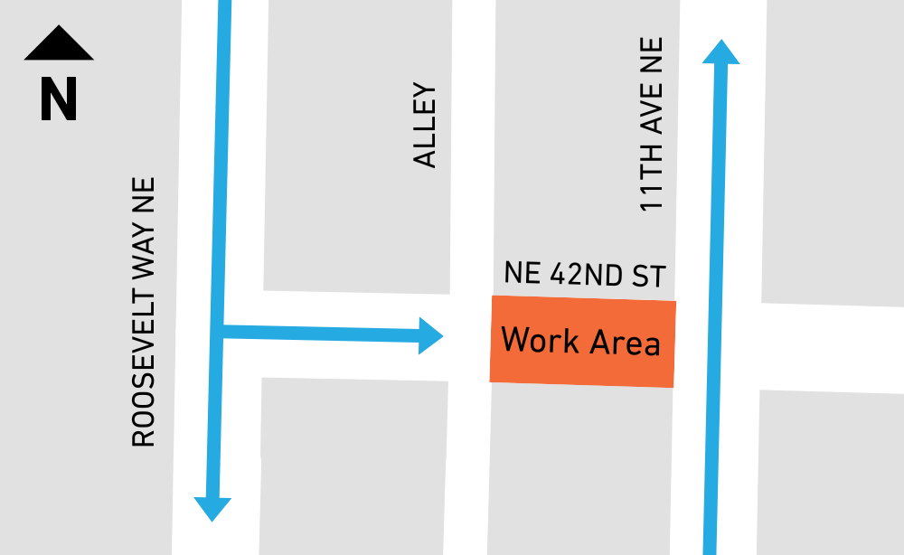 Partial road closure on NE 42nd St.