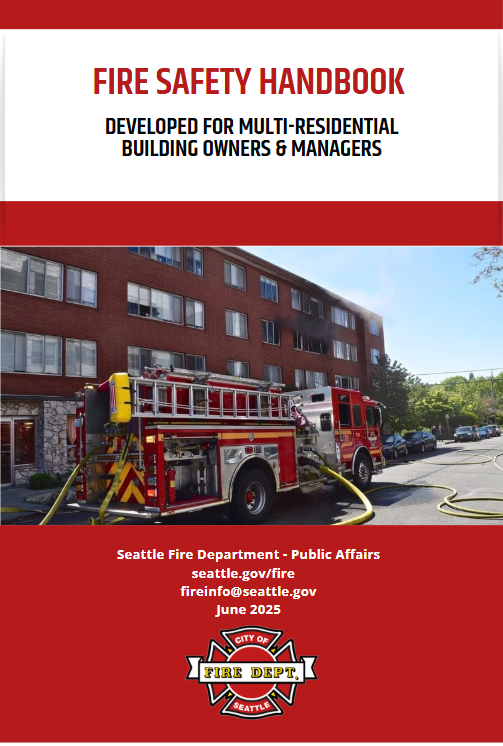 image of  coverpage of fire safety handbook for apartment managers 
