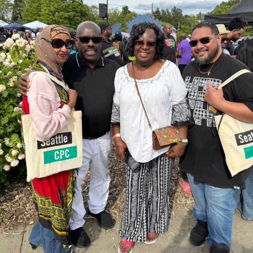 Mario & Mergitu with Community Members At the Juneteenth Celebration