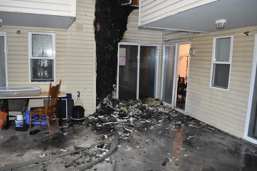 Photo of fire on a deck