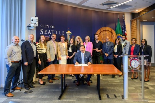 Mayor Harrell signs Sound Transit permitting legislation.