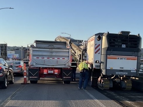 Image showing grinding work on the roadway