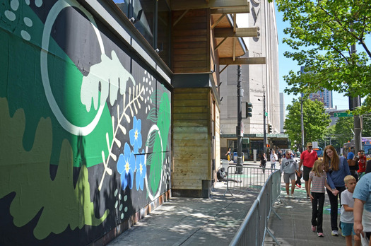 Mural at 3rd Avenue and Pine Street in Downtown Seattle