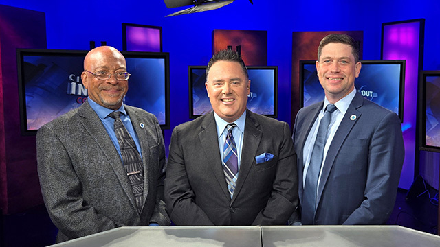 Brian Callanan with Councilmembers Dan Strauss and Mark Solomon