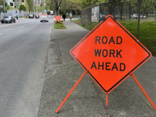 Road Work Ahead Sign