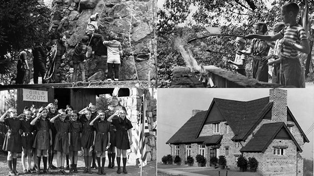 Historic black and white images of Camp Long in West Seattle
