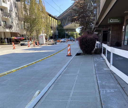 New sidewalks are drying on Eastlake Ave E.