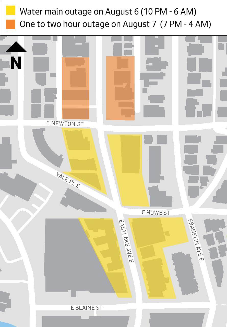 August 6 and 7 water outages