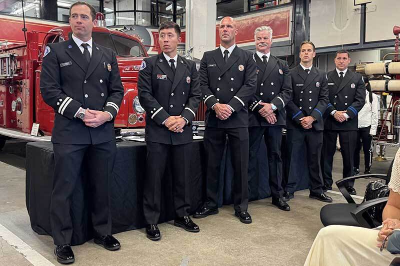 Firefighters promote to new ranks