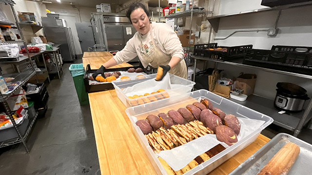 Mayra Sibrian, owner of Pan de La Selva, bakes pastries