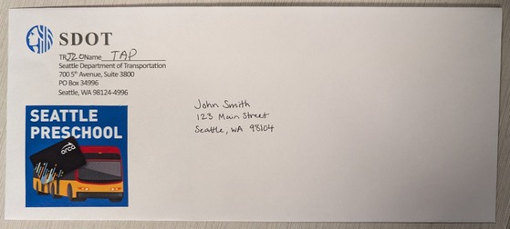 SPP Transit Pass Envelope