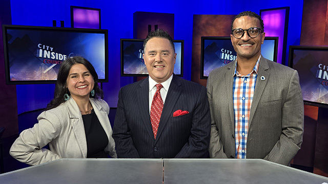 Brian Callanan with Councilmembers Rinck and Saka
